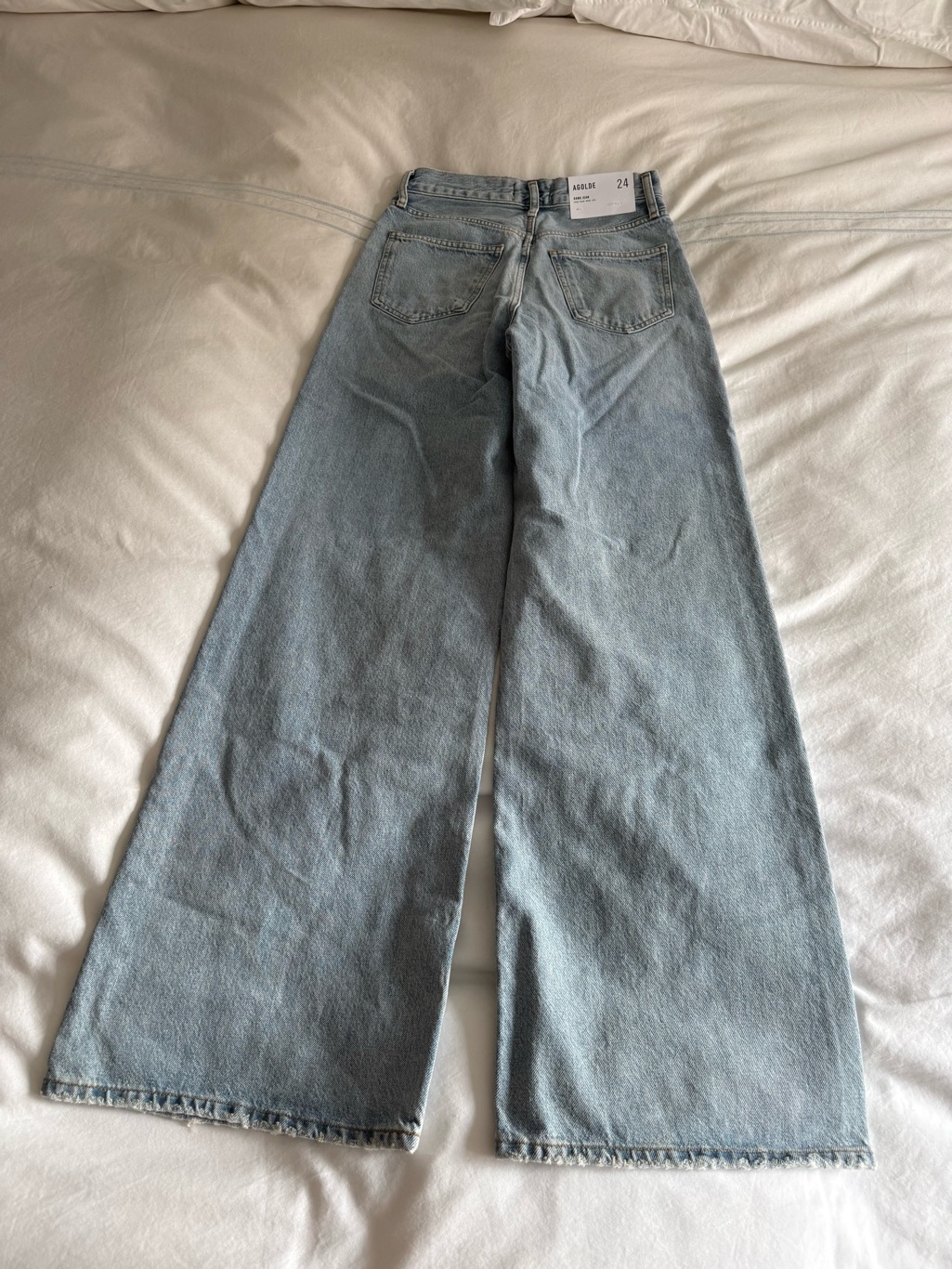 Nwt Agolde Dame High Rise Wide Leg Denim - Conflict, Size 24 — image 5 of 6